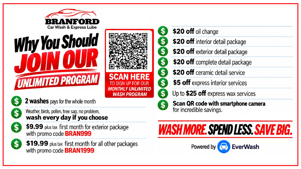 Join the Branford Car Wash Unlimited Program - click to sign up