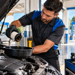 Express oil change service for routine vehicle maintenance